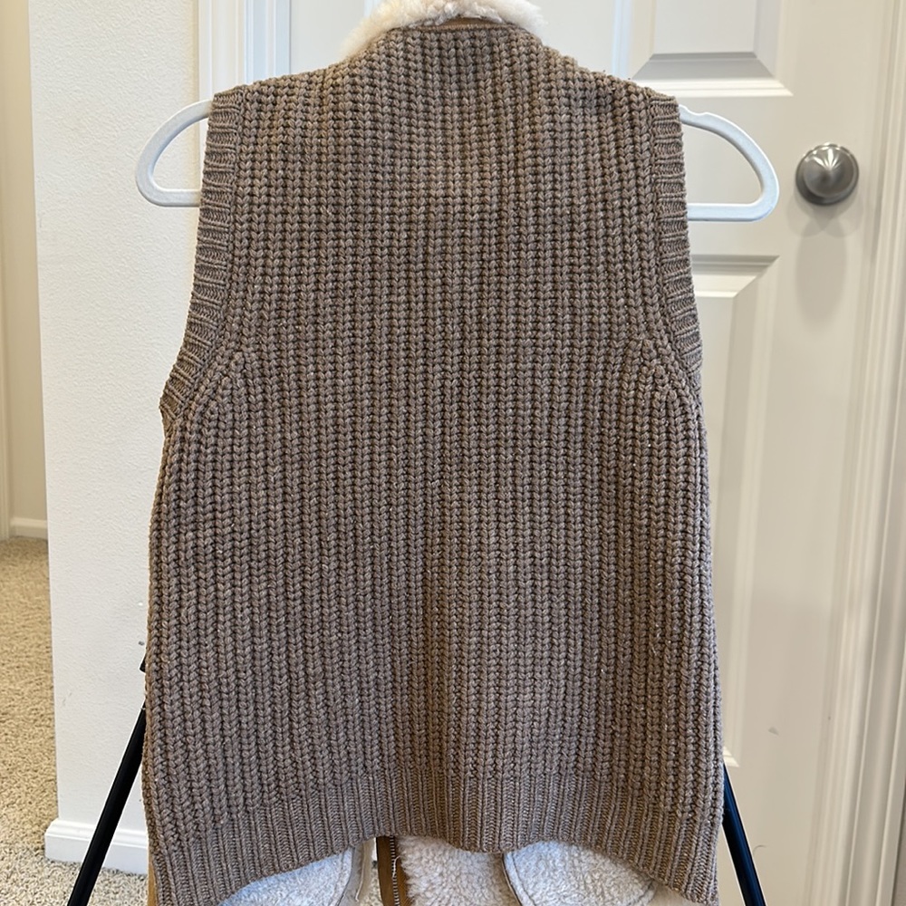 JOIE Brinley Lamb Fur Suede Vest in Natural - Picture 8 of 14